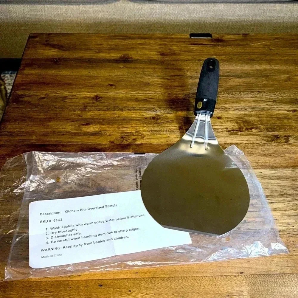NWT Kitchen Rite Oversize Spatula Kitchen Accessories Tool Stainless Blk Handle